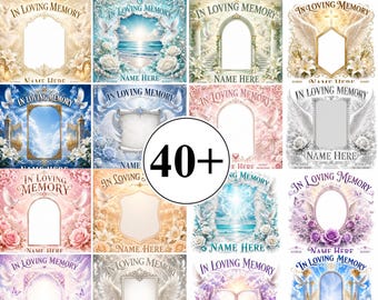 35+ In Loving Memory Shirt Designs | Editable Canva Memorial Templates | DIY RIP Background PNGs Digital Download