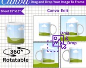 Mug Mockup Template: Rotating Video, Editable Canva Design (Digital Download)