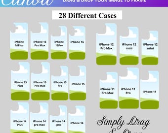 iPhone Case Template Bundle, Canva Editable Drag And Drop 17 iPhone Case Template, iPhone Sublimation Template iPhone 15, iPhone 16 Pro Case