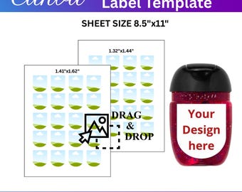 Hand Sanitizer Label Template Canva Editable, Mini Sanitizer Sticker, Product Label Template, Small Business Packaging, Party Favor Label