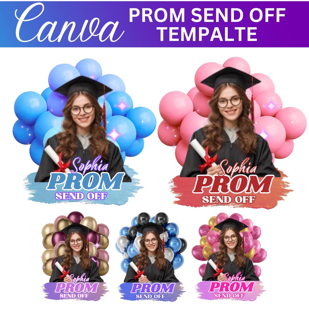Sent Off Design 5 Prom Send off T-shirt Template, Editable Canva Prom Send off Tee ...