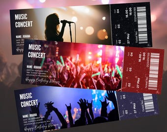 Personalized Concert Ticket | Custom Event Souvenir Gift | Laminated Keepsake Memorabilia | Printed Collectible Ticket | Custom Design