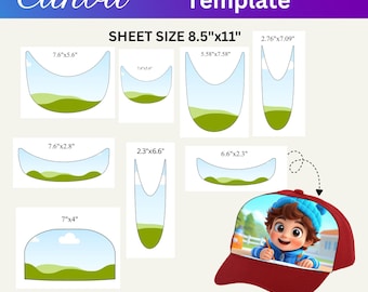 Easy Trucker Hat Template, Hat Brim Template, Hat Template Svg, Editable Canva, Sublimation Template, Printable, Cricut, Instant Download