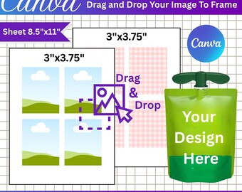 Applesauce Pouch Label Template, Canva Editable, Party Favor (Digital Download)