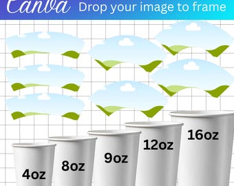 5× Paper Cup Wrapper Template Bundle Canva Editable Coffee Styrofoam Beverage Sleeve