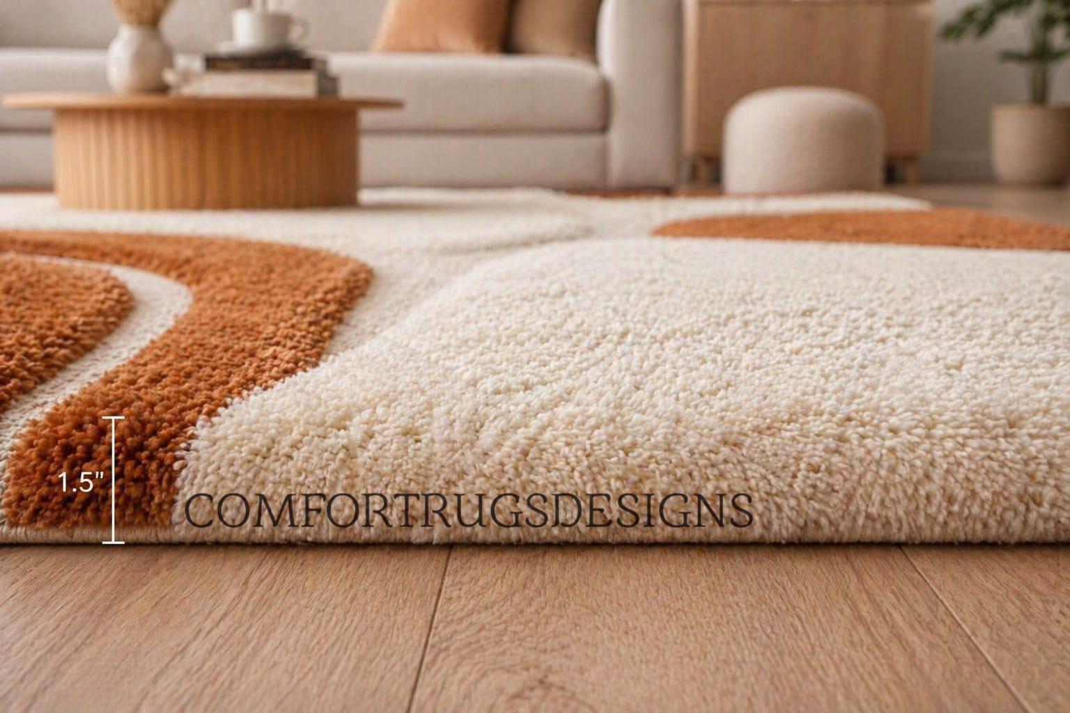 Organic Pattern Rugs Organic Shapes Tufted Wool Rug - Etsy