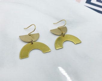 Brass Geometric Earrings