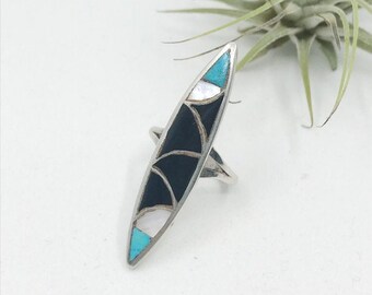 Vintage Turquoise, Onyx Ring