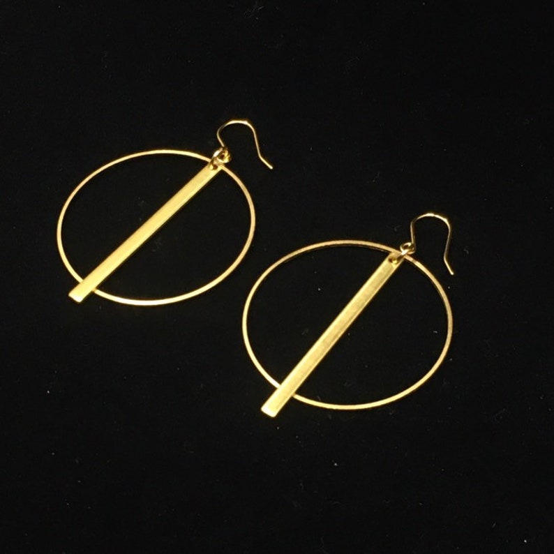 Brass hoops with brass bar