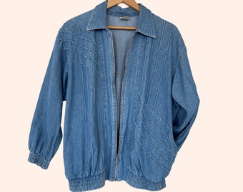 Vintage Denim Bomber Jacket