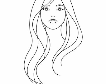 Minimalist Line Art Woman Poster – Printable Wall Art – Modern One Line Face