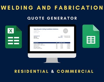 Welding Fabrication Quote Generator | Contractor Bid Sheet (Excel/Google Sheets)