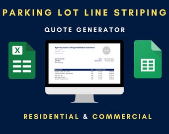 Parking Lot Line Striping Quote Generator | Excel, Google Sheets Bid Sheet