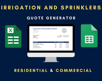 Irrigation Sprinkler Quote Generator | Contractor Bid Sheet (Excel, Google Sheets)