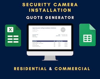 Security Camera Installation Quote Generator | Contractor Bid Sheet (Excel/Google Sheets)