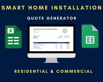 Smart Home Installation Quote Generator | Contractor Bid Sheet (Excel, Google Sheets)