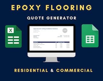 Excel-mall för epoxigolv | Offertförfrågan för entreprenörer | Anbudslista för byggnation | Jobbspårning och faktura | Google Sheets