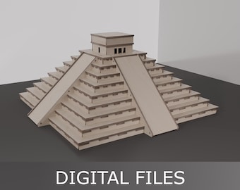 Mayapyramiden El Castillo – Chichén Itzá | Laserskärningsmodell | SVG DXF PDF