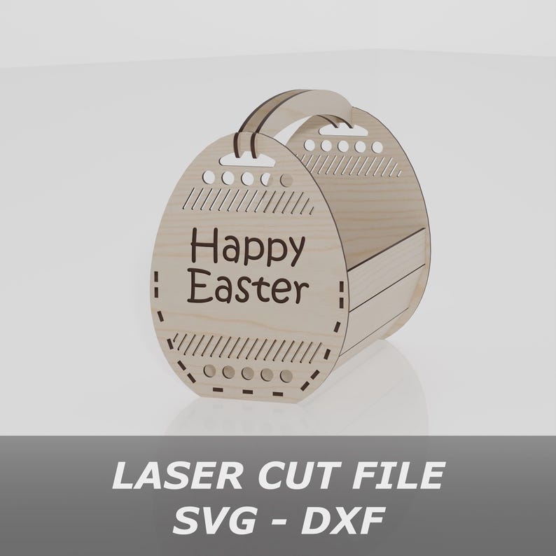Wooden Easter Basket Laser Cut File | SVG DXF - Etsy