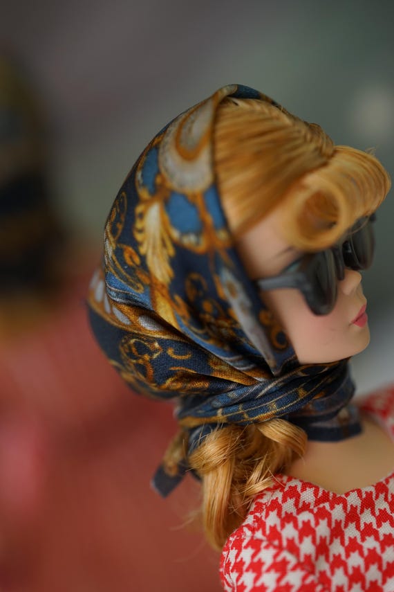 1/6 Scale Doll Scarf and Sunglasses Set – Vintage Hollywood Style Accessory,Barbie  doll clothes