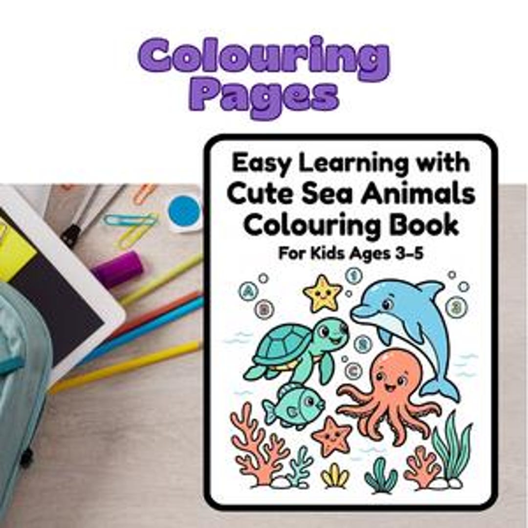 Sea Animals Colouring Book for Kids Ages 3-5 – Toddler Preschool ...