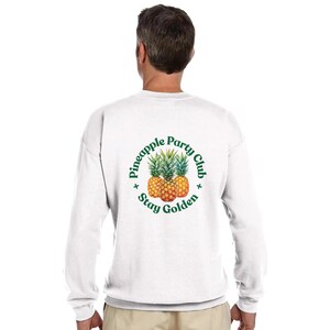 Sudadera unisex de piña extragrande – Jersey con estampado "Stay Golden" en la espalda – Ropa urbana minimalista imagen 10