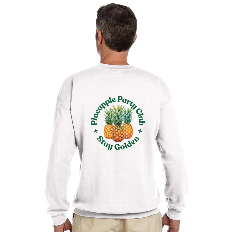 Sudadera unisex de piña extragrande – Jersey con estampado "Stay Golden" en la espalda – Ropa urbana minimalista imagen 10