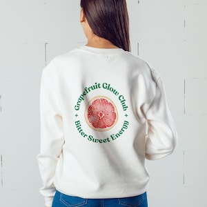 Grapefruit Unisex Oversized Sweatshirt – “Glow Club” Statement Pullover with Back Print – Minimal Streetwear image 1