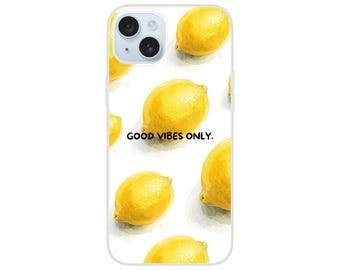iPhone Flexi Case with Lemon Design – Personalization possible, matte, lightweight & shockproof – iPhone 14, 13, 12