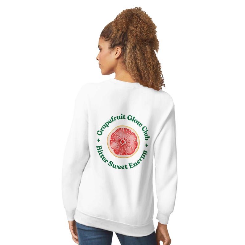 Grapefruit Unisex Oversized Sweatshirt – “Glow Club” Statement Pullover with Back Print – Minimal Streetwear image 10