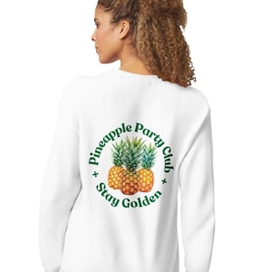 Pineapple Sweatshirt Unisex Oversized – „Stay Golden“ Statement Pullover mit Rückenprint – Minimal Streetwear