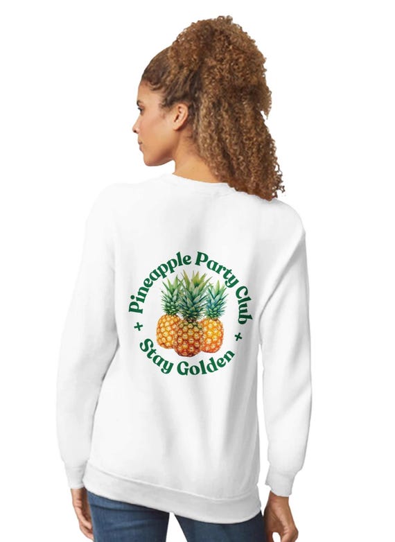 Pineapple Sweatshirt Unisex Oversized – „Stay Golden“ Statement Pullover mit Rückenprint – Minimal Streetwear