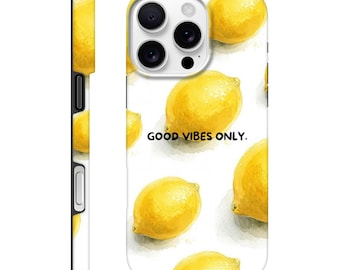 Funda para iPhone con diseño de limón - Resistente - Personalizable - iPhone 14, 13 y 12
