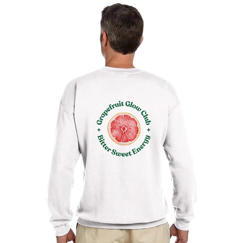 Grapefruit Unisex Oversized Sweatshirt – “Glow Club” Statement Pullover with Back Print – Minimal Streetwear image 12