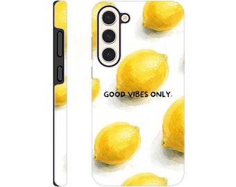 Funda resistente con diseño de limón para Samsung Galaxy – Personalizable – S23, S22 y S21 – Solo buenas vibras
