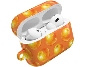 Funda para AirPods con motivo naranja, diseño Aesthetic Fruity Club, funda protectora brillante
