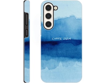 Samsung - Funda para teléfono "Carpe Diem" Azul Acuarela - Máxima protección y estilo