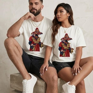 Moroccan Water Seller Graphic Tee, Traditional Art Streetwear Shirt