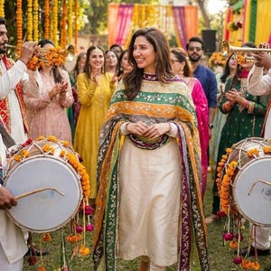 Luxe multi Gota geborduurde dupatta chiffon bruids bruiloft Pakistaanse dupatta