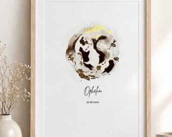 Personalised Baby Scan Print | Custom Name, Date Nursery Art (A4)