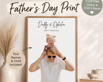 Personalised Father's Day Portrait Print, Custom Hand Drawn Artwork