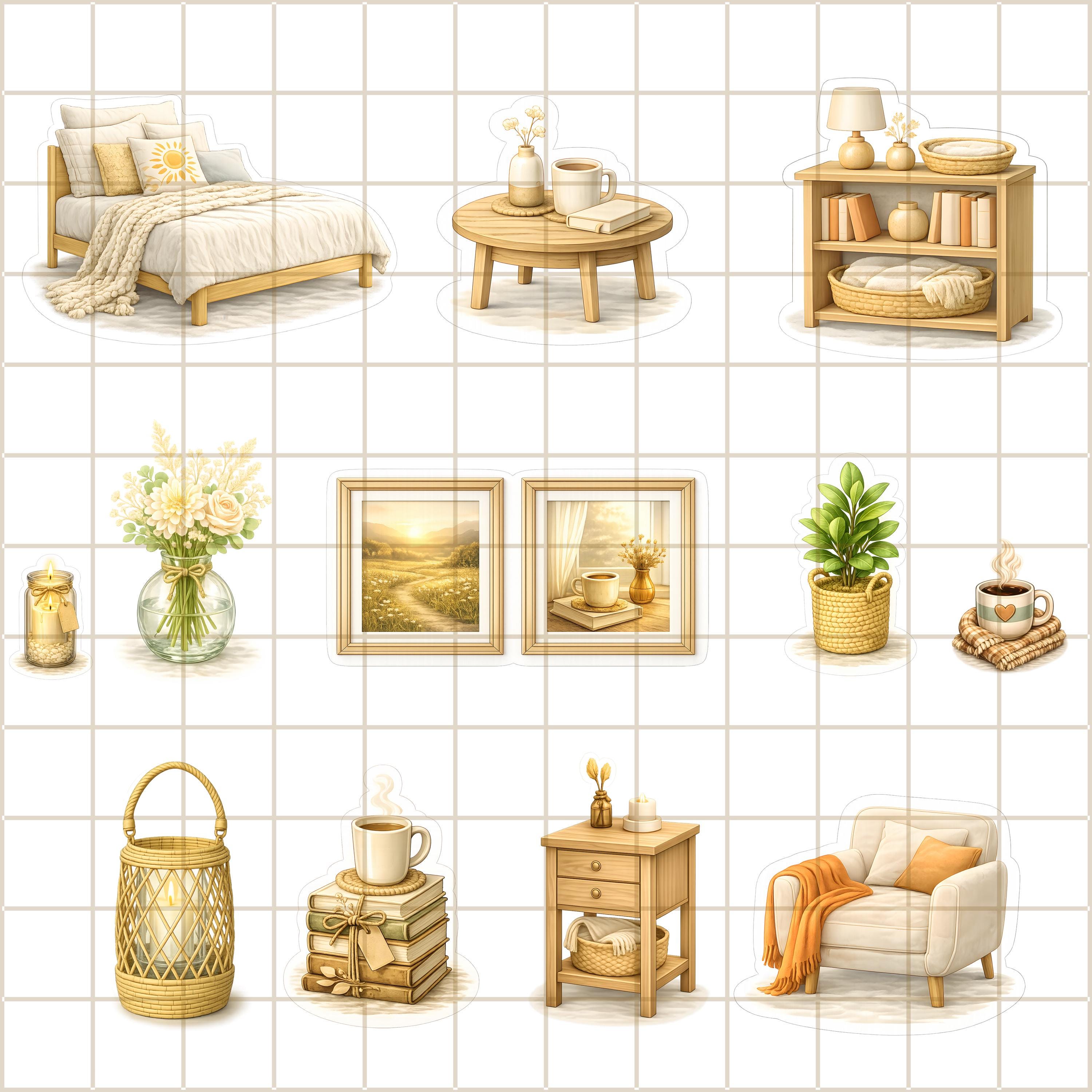 Cozy Home Sticker Set - Planner Stickers for Journaling Scrapbooking ...