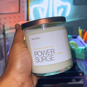 Power Surge Candle | Jasmine Honeysuckle Amyris | Energy-Boosting Candle | Fresh Floral Aromatherapy | Tech Lifestyle Gifts