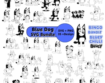 Blue Dog Svg Png Bundle | BlueDog Svg | Digital Download