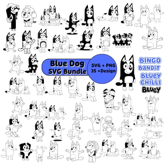 Blue Dog Svg Png Bundle | BlueDog Svg | Digital Download