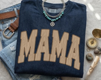 Mama Wood Grain PNG, Rustic Western Sublimation Design, Digital Download for T Shirts, Mother's Day Graphic