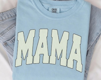 Mama PNG, Retro Striped Lettering, Mother's Day Design, Sublimation, Shirt Print File, Digital Download
