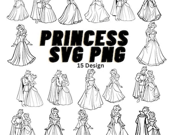 Princess SVG PNG Bundle | (Digital Download)