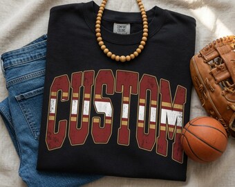 Custom Vintage Varsity Style PNG, Retro Sports Lettering, Distressed College Font, Digital Download for T Shirt
