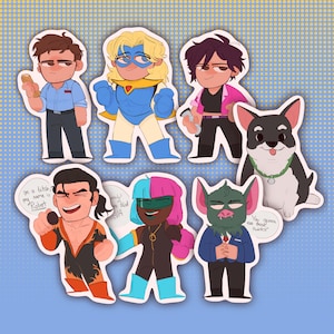 Pegatinas de envío: Robert, Blazer rubio, Invisigal, Flambae, Prisma, Sonar, Carne